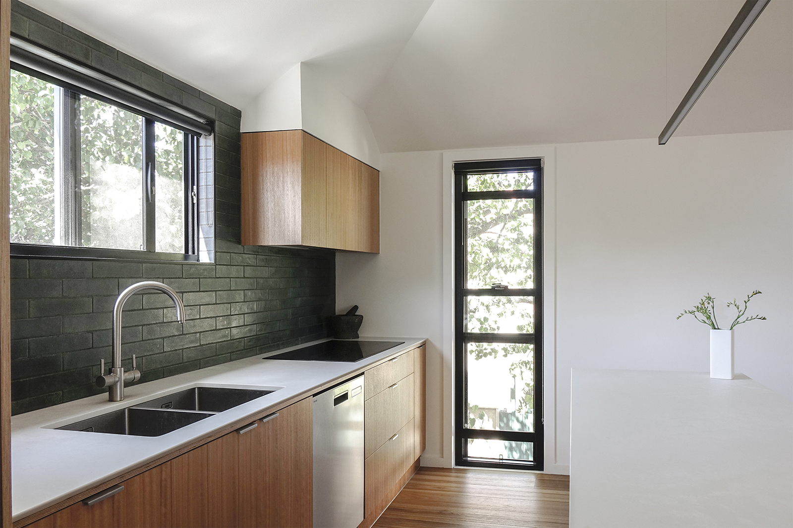 Sustainable architecture image of new kitchen as part of the renovation in Kensington.