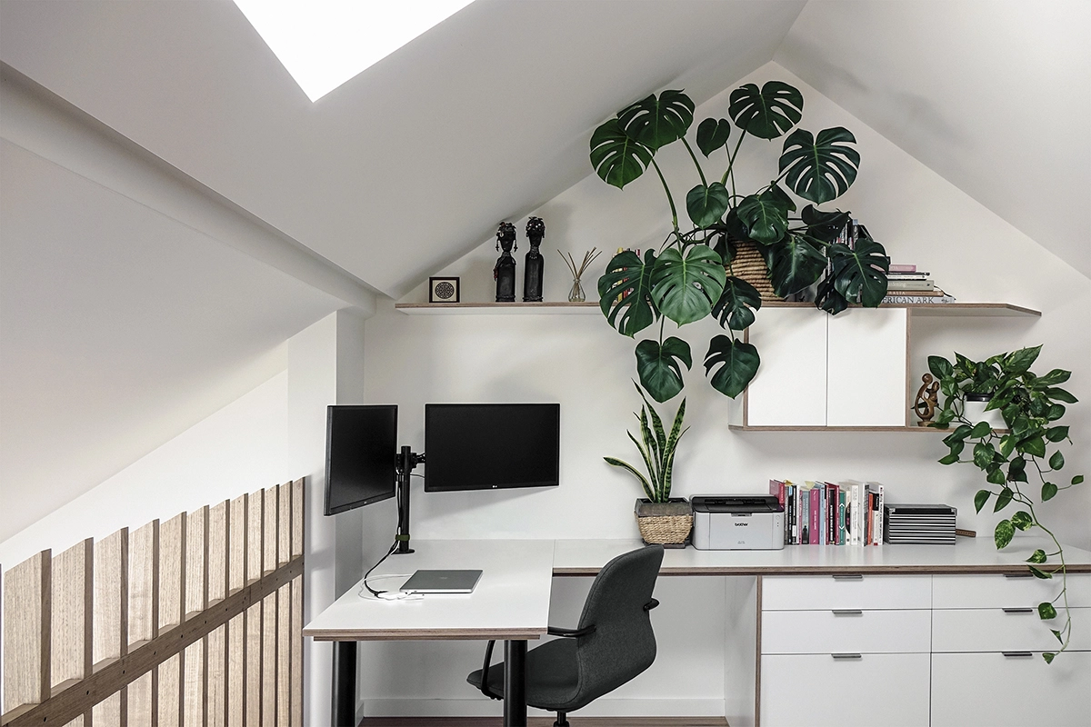 Image of new architect designed study as part of the renovation works.