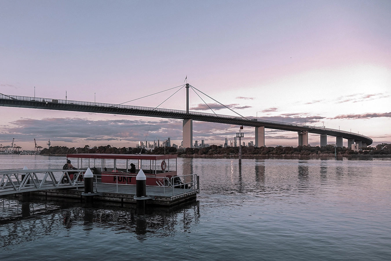 Photograph of the Westgate Bridge, taken from Melbourne's inner west. Photo by Matthew Oczkowski.