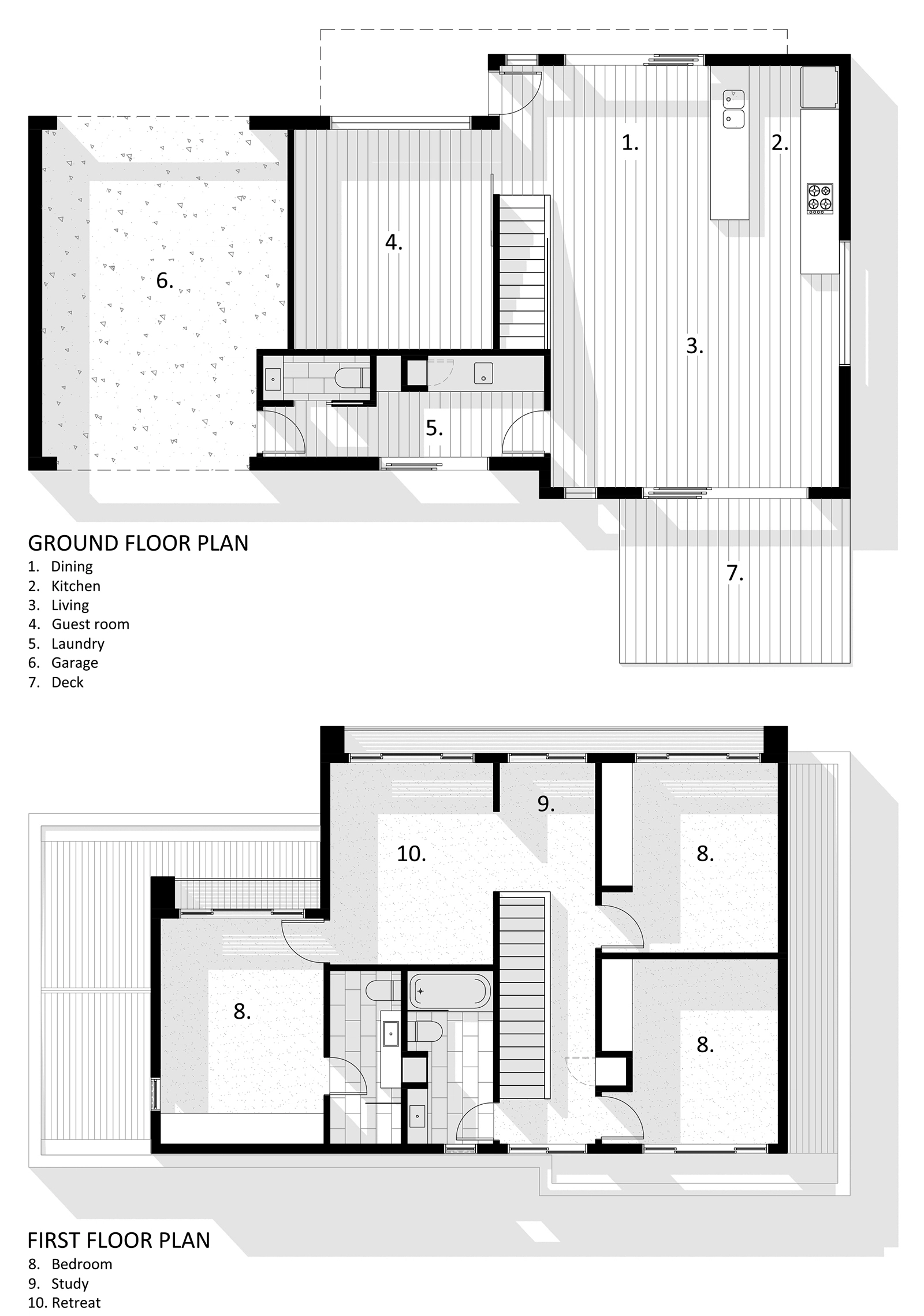 Floor plan image of an architect designed new build house.